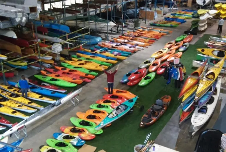 Used kayaks for sale in warehouse