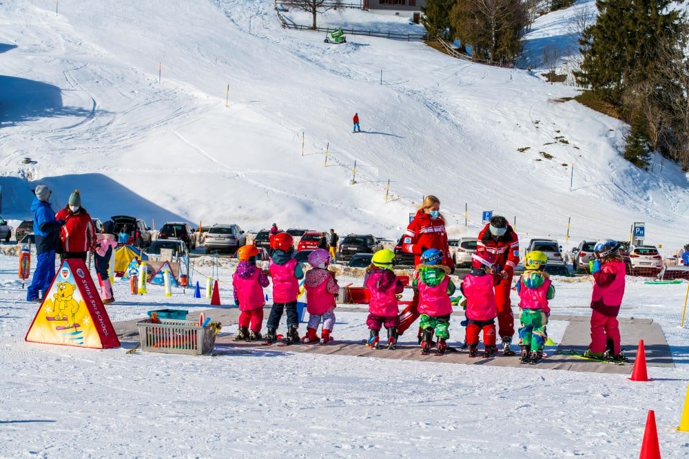 Children Learn to Ski