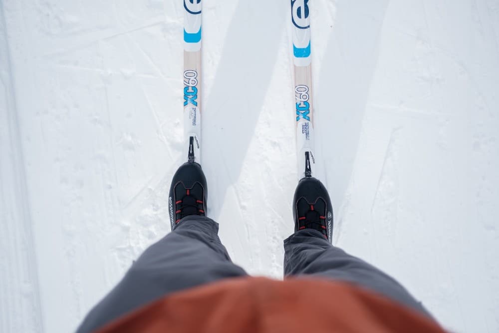 White and Blue Ski