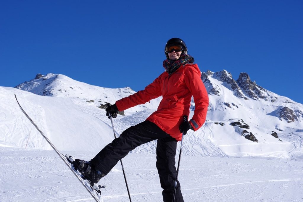 Ski in Red Jacket